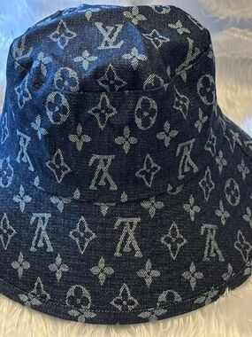Dark Blue Monogram Denim Bucket Hat